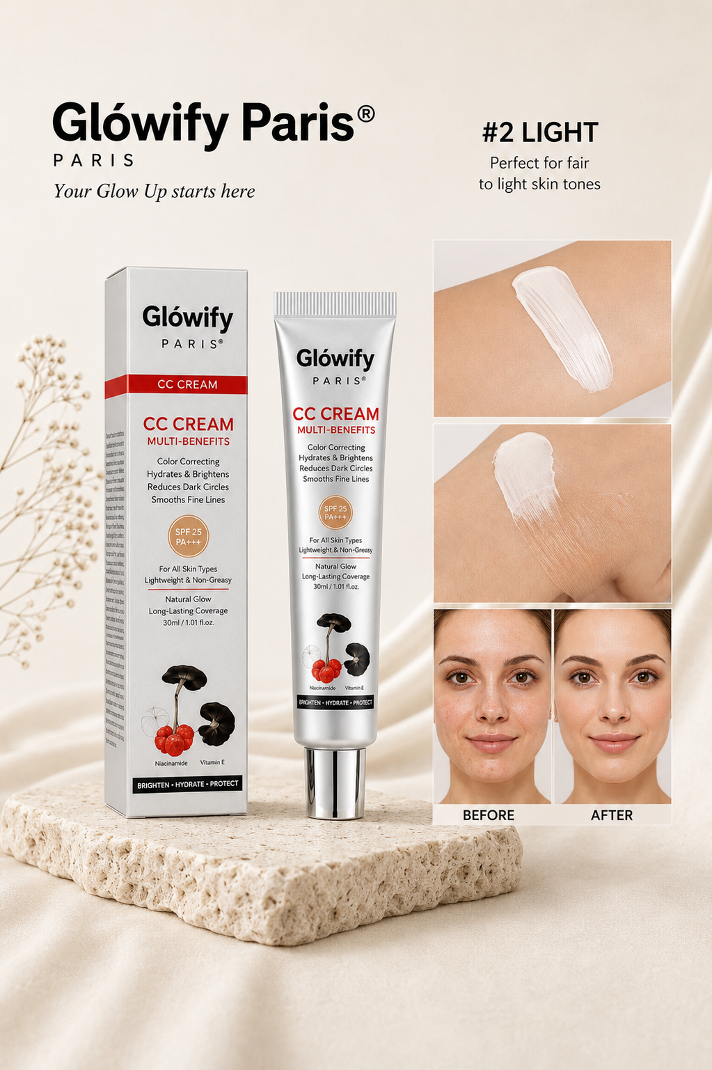 Adaptive Tint Skin Corrector-Matte Waterproof Finish | Glòwify Paris®