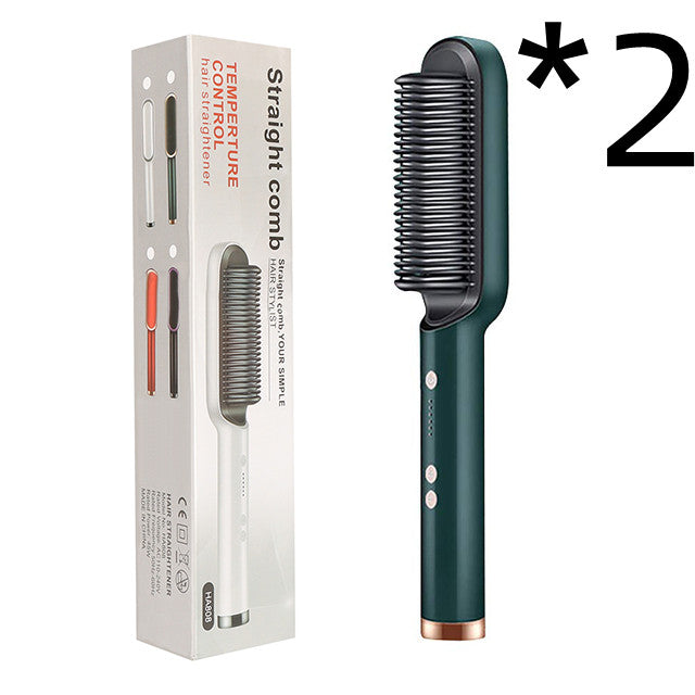 New 2 In 1 Hair Straightener Hot Comb Electric Hair Brush