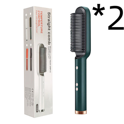 New 2 In 1 Hair Straightener Hot Comb Electric Hair Brush