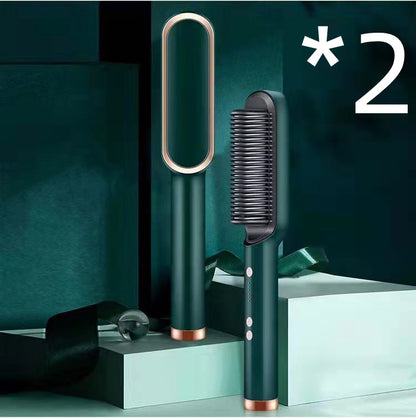 New 2 In 1 Hair Straightener Hot Comb Electric Hair Brush