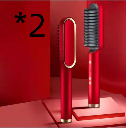 New 2 In 1 Hair Straightener Hot Comb Electric Hair Brush
