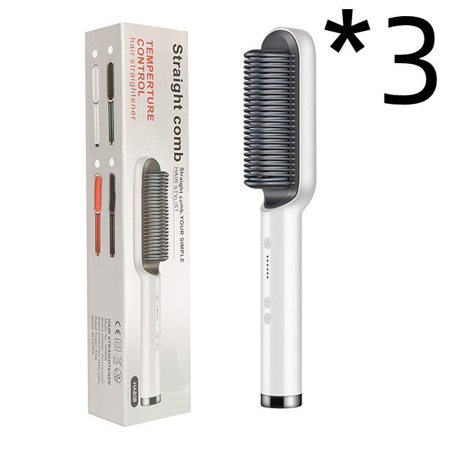 New 2 In 1 Hair Straightener Hot Comb Electric Hair Brush
