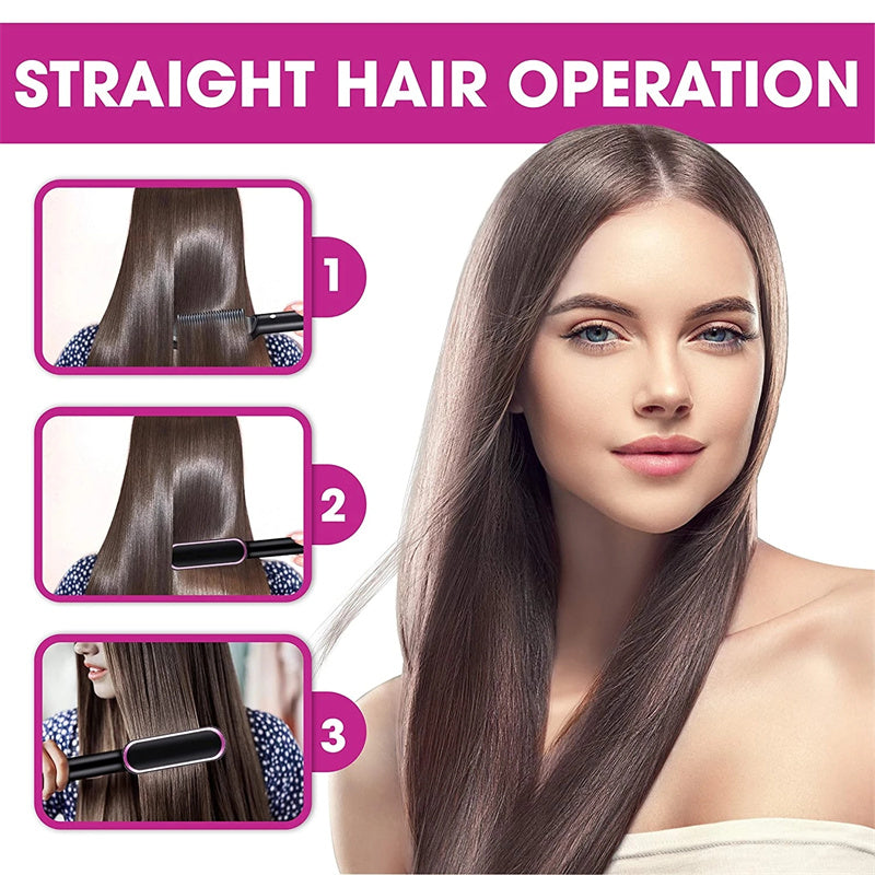 New 2 In 1 Hair Straightener Hot Comb Electric Hair Brush