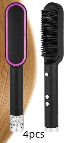 New 2 In 1 Hair Straightener Hot Comb Electric Hair Brush