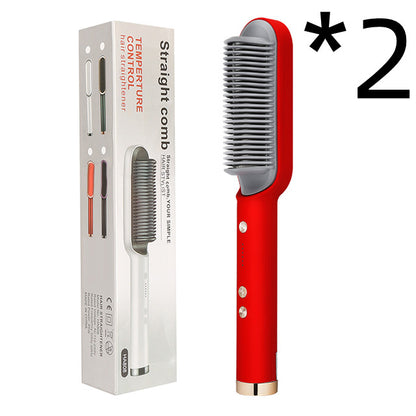 New 2 In 1 Hair Straightener Hot Comb Electric Hair Brush