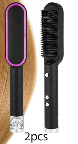 New 2 In 1 Hair Straightener Hot Comb Electric Hair Brush