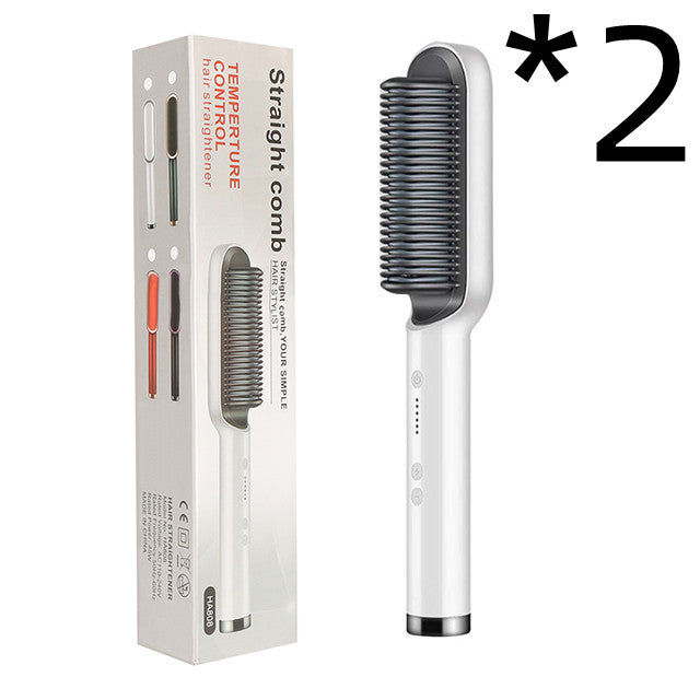 New 2 In 1 Hair Straightener Hot Comb Electric Hair Brush