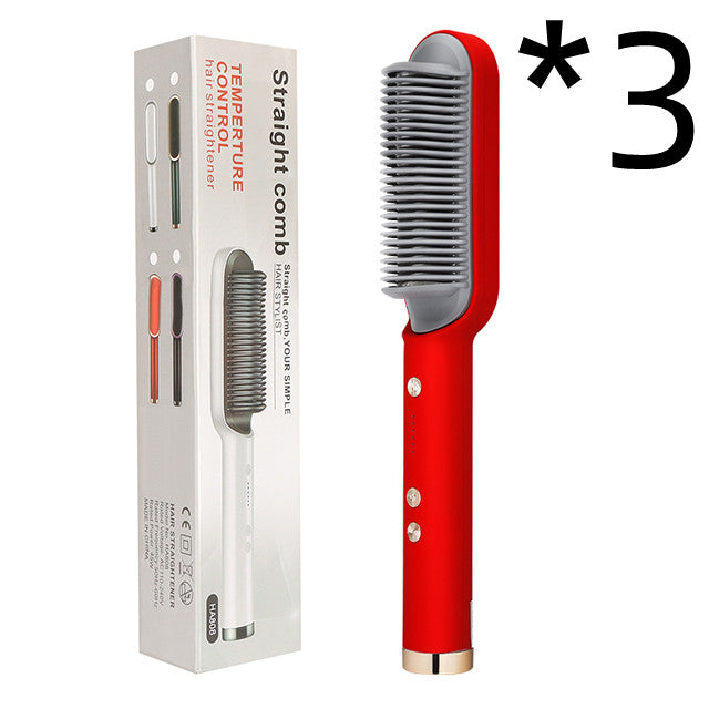New 2 In 1 Hair Straightener Hot Comb Electric Hair Brush